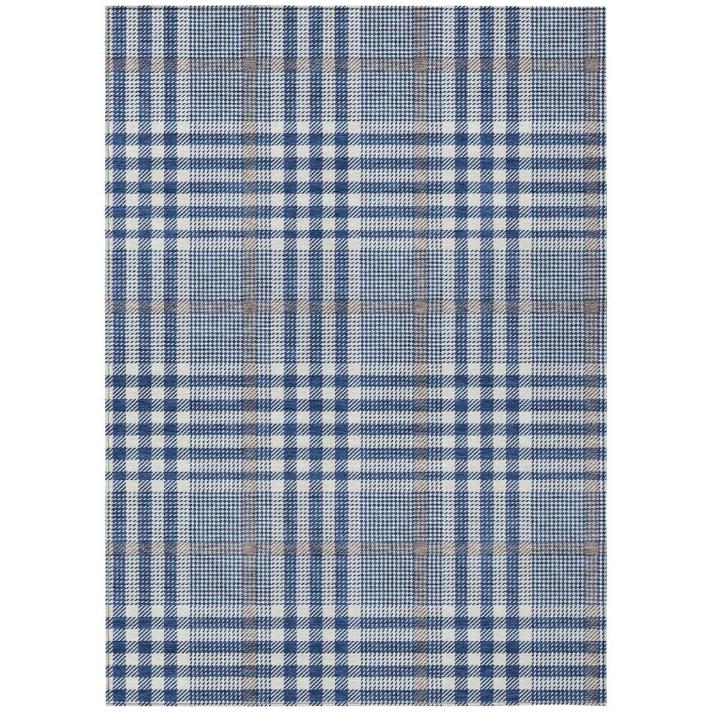Samira Blue Washable Indoor-Outdoor Rug-Outdoor Rugs-LOOMLAN Rugs-2'6" x 3'10"-LOOMLAN