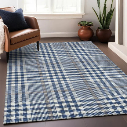 Samira Blue Washable Indoor-Outdoor Rug-Outdoor Rugs-LOOMLAN Rugs-LOOMLAN