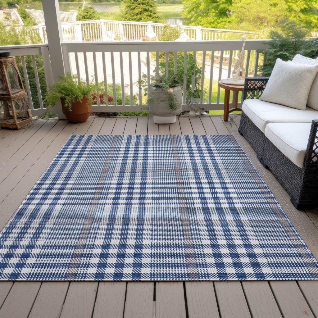 Samira Blue Washable Indoor-Outdoor Rug-Outdoor Rugs-LOOMLAN Rugs-LOOMLAN