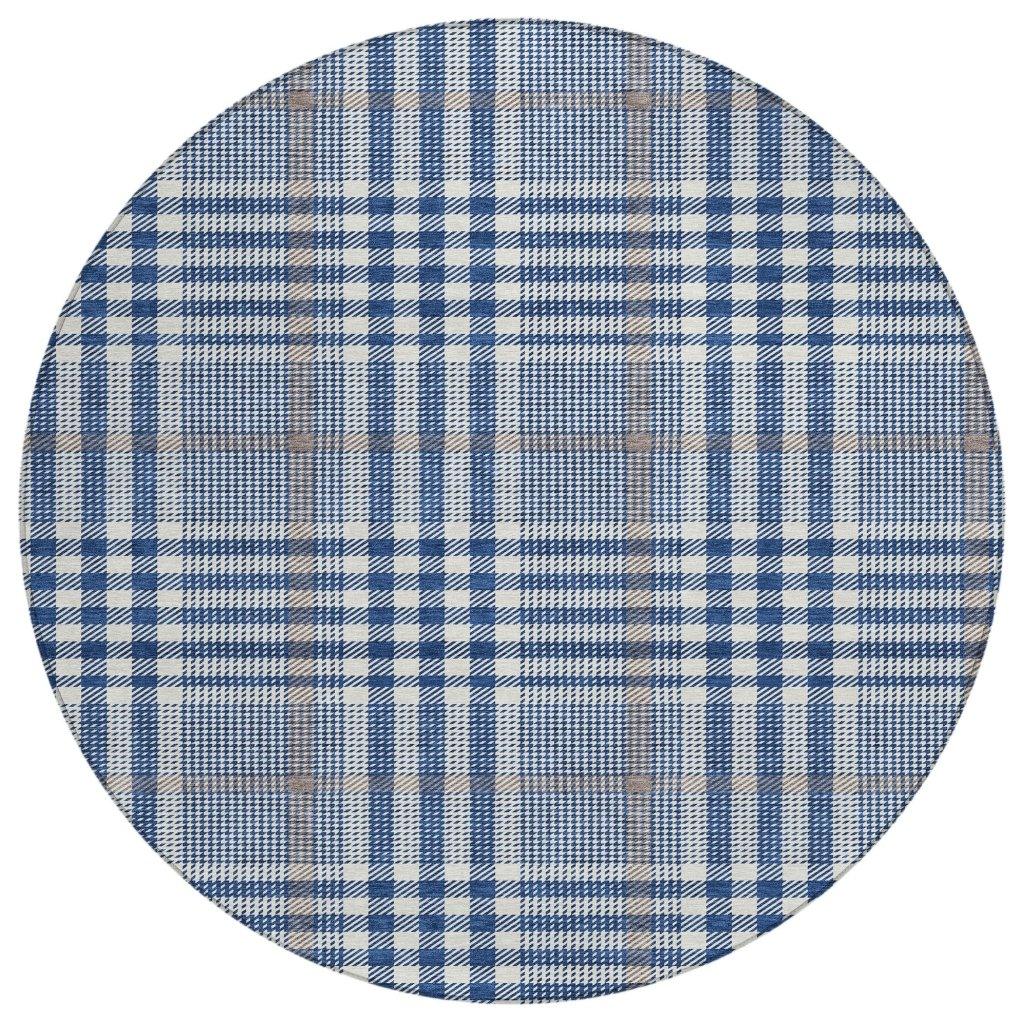 Samira Blue Washable Indoor-Outdoor Rug-Outdoor Rugs-LOOMLAN Rugs-8' x 8'-LOOMLAN