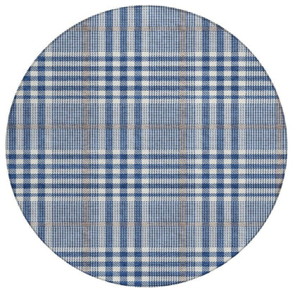 Samira Blue Washable Indoor-Outdoor Rug-Outdoor Rugs-LOOMLAN Rugs-8' x 8'-LOOMLAN