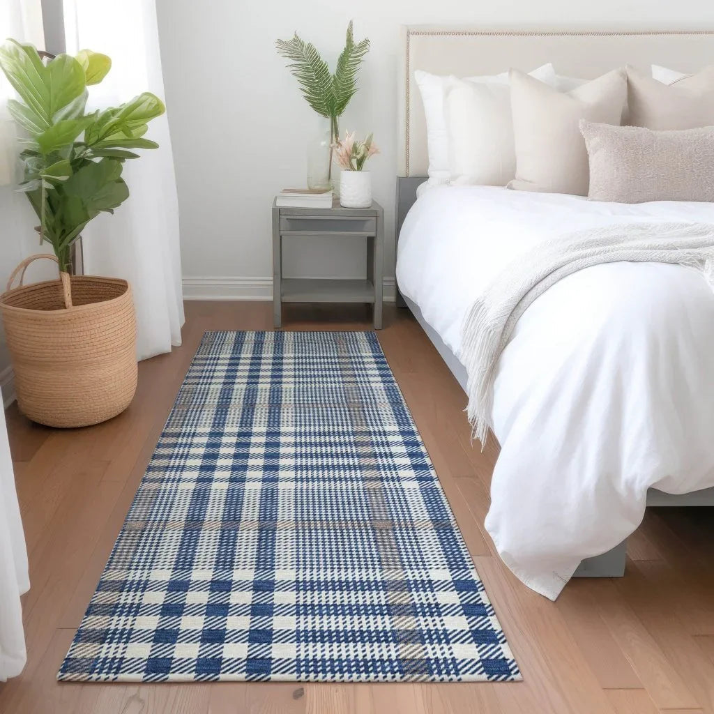 Samira Blue Washable Indoor-Outdoor Rug-Outdoor Rugs-LOOMLAN Rugs-LOOMLAN