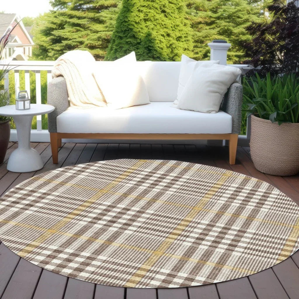 Samira Brown Washable Indoor-Outdoor Rug-Outdoor Rugs-LOOMLAN Rugs-LOOMLAN