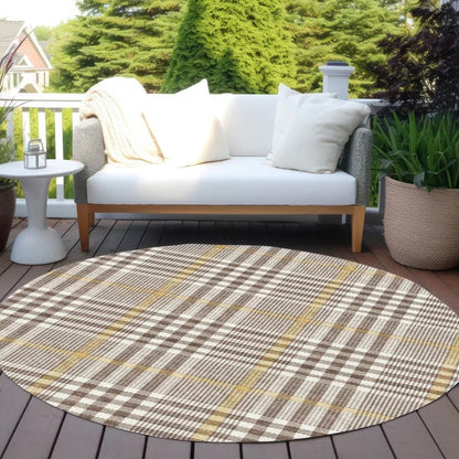Samira Brown Washable Indoor-Outdoor Rug-Outdoor Rugs-LOOMLAN Rugs-LOOMLAN