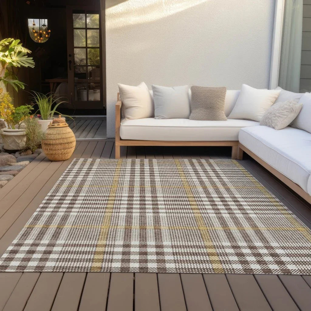 Samira Brown Washable Indoor-Outdoor Rug-Outdoor Rugs-LOOMLAN Rugs-LOOMLAN