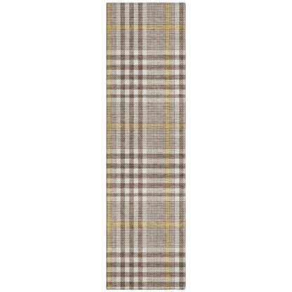 Samira Brown Washable Indoor-Outdoor Rug-Outdoor Rugs-LOOMLAN Rugs-2'3" x 7'6"-LOOMLAN