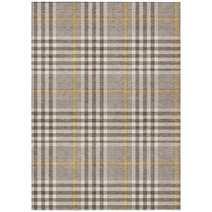 Samira Brown Washable Indoor-Outdoor Rug-Outdoor Rugs-LOOMLAN Rugs-2'6" x 3'10"-LOOMLAN