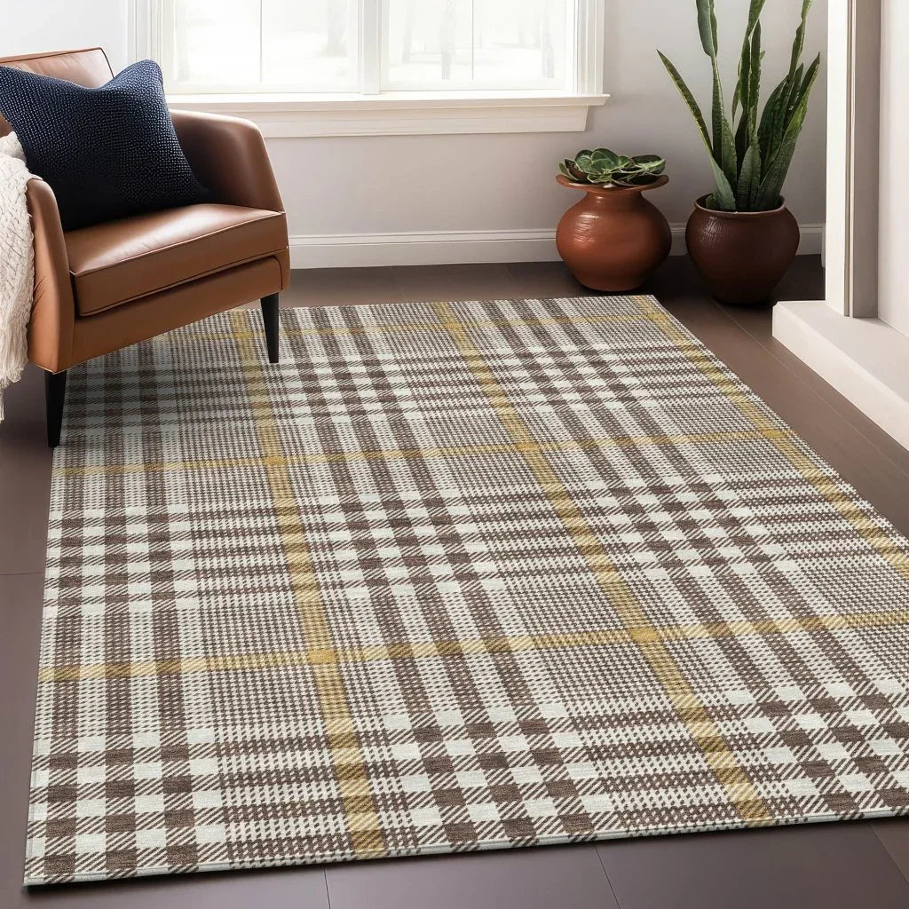 Samira Brown Washable Indoor-Outdoor Rug-Outdoor Rugs-LOOMLAN Rugs-LOOMLAN
