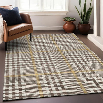 Samira Brown Washable Indoor-Outdoor Rug-Outdoor Rugs-LOOMLAN Rugs-LOOMLAN