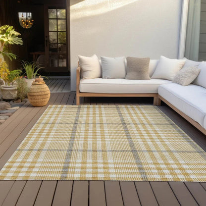 Samira Gold Washable Indoor-Outdoor Rug-Outdoor Rugs-LOOMLAN Rugs-LOOMLAN