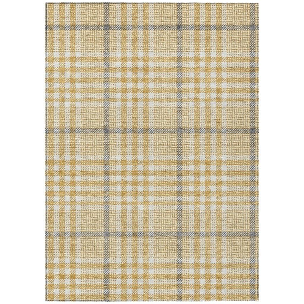 Samira Gold Washable Indoor-Outdoor Rug-Outdoor Rugs-LOOMLAN Rugs-2'6" x 3'10"-LOOMLAN