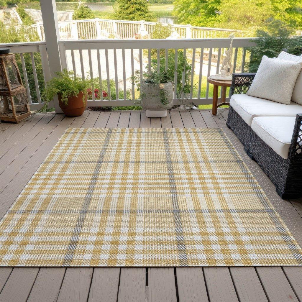 Samira Gold Washable Indoor-Outdoor Rug-Outdoor Rugs-LOOMLAN Rugs-LOOMLAN