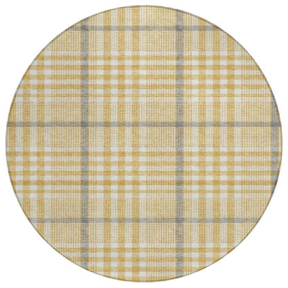 Samira Gold Washable Indoor-Outdoor Rug-Outdoor Rugs-LOOMLAN Rugs-8' x 8'-LOOMLAN