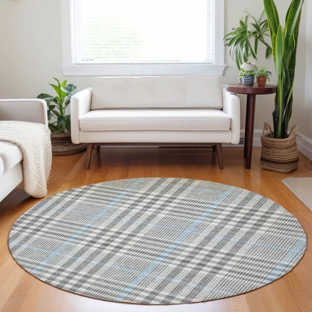 Samira Gray Washable Indoor-Outdoor Rug-Outdoor Rugs-LOOMLAN Rugs-LOOMLAN