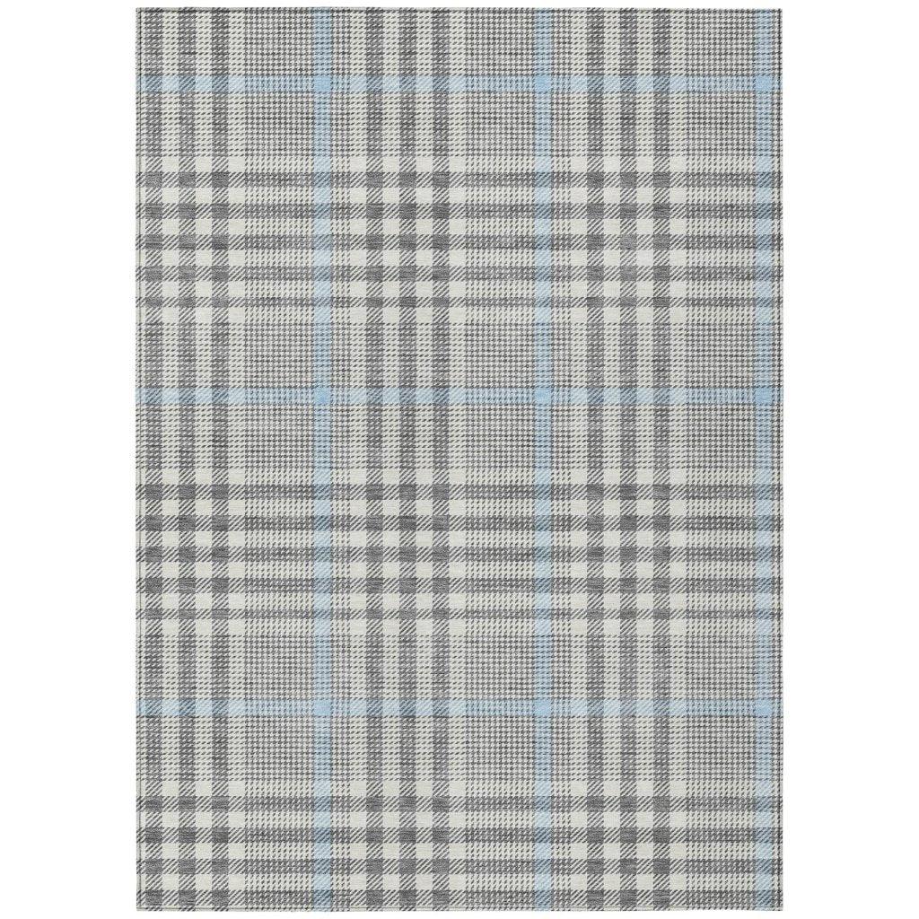 Samira Gray Washable Indoor-Outdoor Rug-Outdoor Rugs-LOOMLAN Rugs-2'6" x 3'10"-LOOMLAN