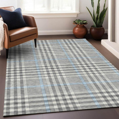 Samira Gray Washable Indoor-Outdoor Rug-Outdoor Rugs-LOOMLAN Rugs-LOOMLAN
