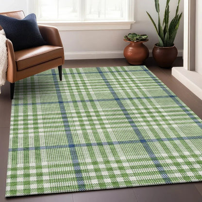 Samira Green Washable Indoor-Outdoor Rug-Outdoor Rugs-LOOMLAN Rugs-LOOMLAN