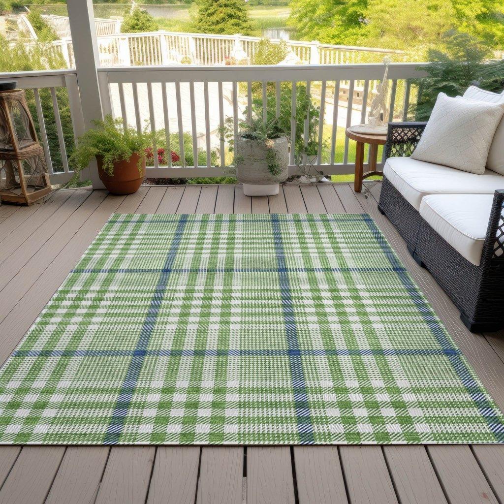 Samira Green Washable Indoor-Outdoor Rug-Outdoor Rugs-LOOMLAN Rugs-LOOMLAN