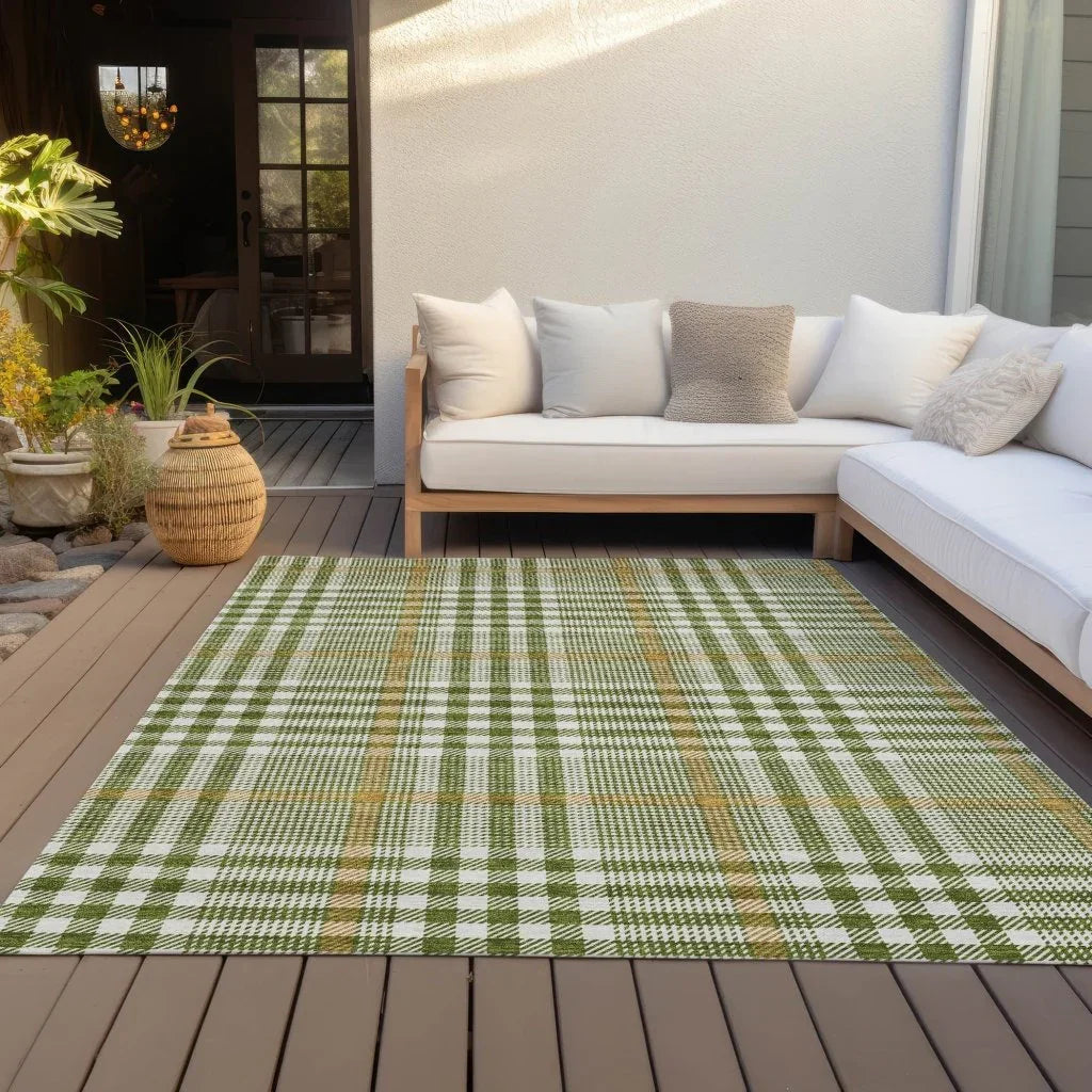 Samira Olive Washable Indoor-Outdoor Rug-Outdoor Rugs-LOOMLAN Rugs-LOOMLAN