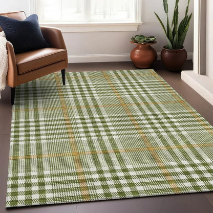 Samira Olive Washable Indoor-Outdoor Rug-Outdoor Rugs-LOOMLAN Rugs-LOOMLAN