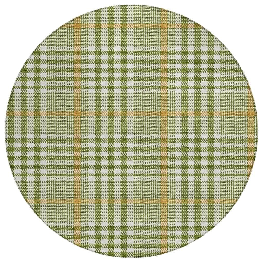 Samira Olive Washable Indoor-Outdoor Rug-Outdoor Rugs-LOOMLAN Rugs-8' x 8'-LOOMLAN