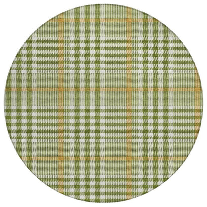 Samira Olive Washable Indoor-Outdoor Rug-Outdoor Rugs-LOOMLAN Rugs-8' x 8'-LOOMLAN