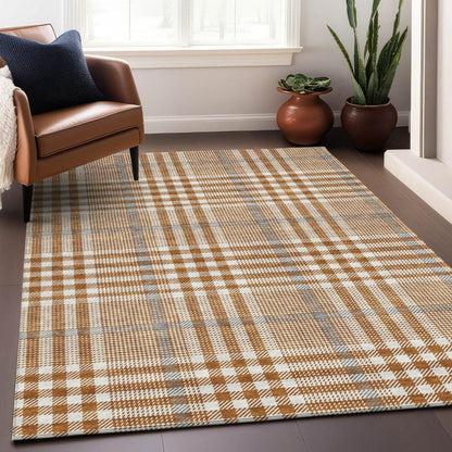 Samira Orange Washable Indoor-Outdoor Rug-Outdoor Rugs-LOOMLAN Rugs-LOOMLAN