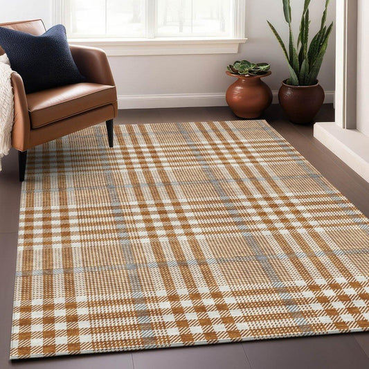Samira Orange Washable Indoor-Outdoor Rug-Outdoor Rugs-LOOMLAN Rugs-LOOMLAN