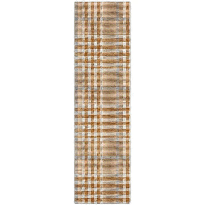 Samira Orange Washable Indoor-Outdoor Rug-Outdoor Rugs-LOOMLAN Rugs-2'3" x 7'6"-LOOMLAN