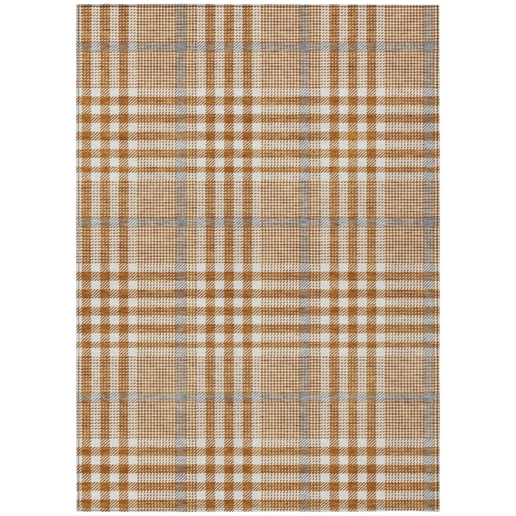 Samira Orange Washable Indoor-Outdoor Rug-Outdoor Rugs-LOOMLAN Rugs-2'6" x 3'10"-LOOMLAN