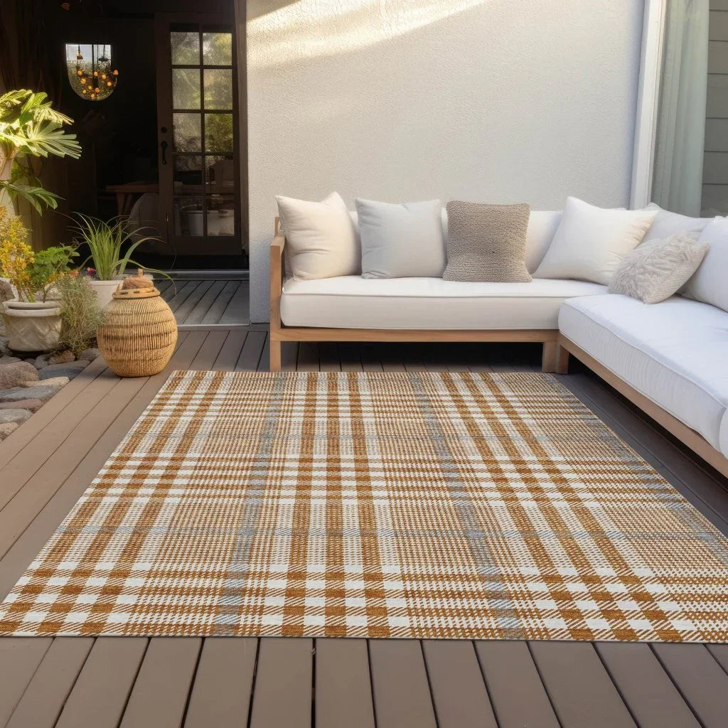 Samira Orange Washable Indoor-Outdoor Rug-Outdoor Rugs-LOOMLAN Rugs-LOOMLAN