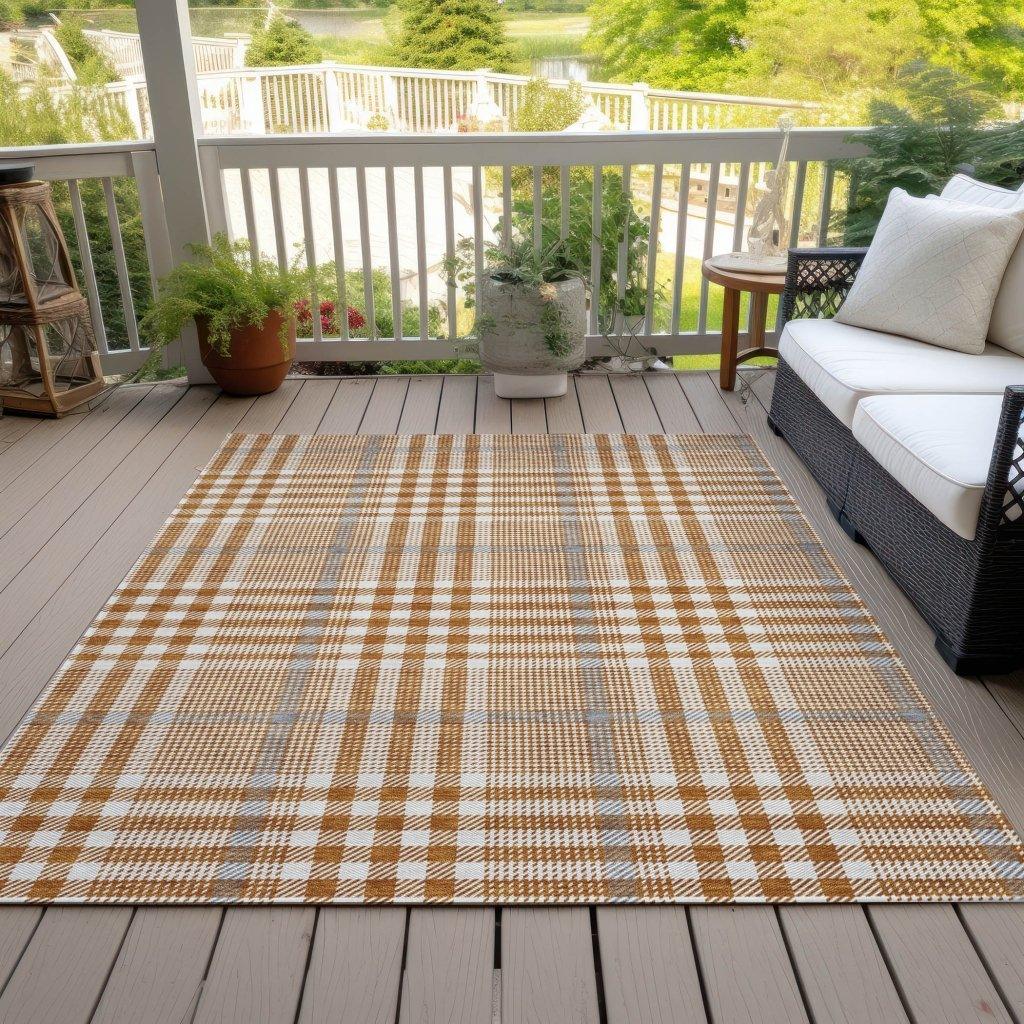 Samira Orange Washable Indoor-Outdoor Rug-Outdoor Rugs-LOOMLAN Rugs-LOOMLAN