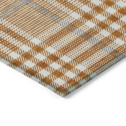 Samira Orange Washable Indoor-Outdoor Rug-Outdoor Rugs-LOOMLAN Rugs-LOOMLAN