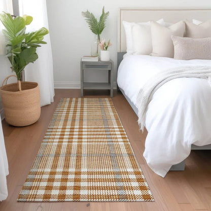 Samira Orange Washable Indoor-Outdoor Rug-Outdoor Rugs-LOOMLAN Rugs-LOOMLAN