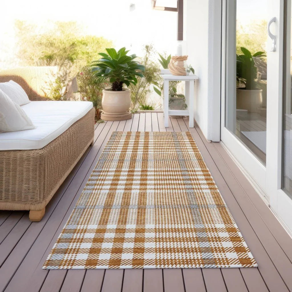 Samira Orange Washable Indoor-Outdoor Rug-Outdoor Rugs-LOOMLAN Rugs-LOOMLAN