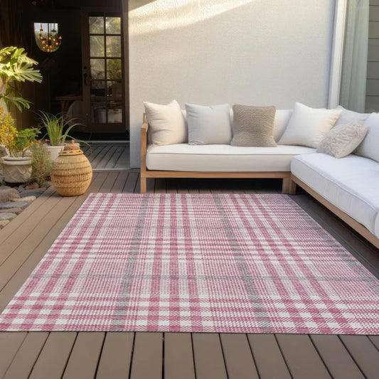 Samira Pink Washable Indoor-Outdoor Rug-Outdoor Rugs-LOOMLAN Rugs-LOOMLAN