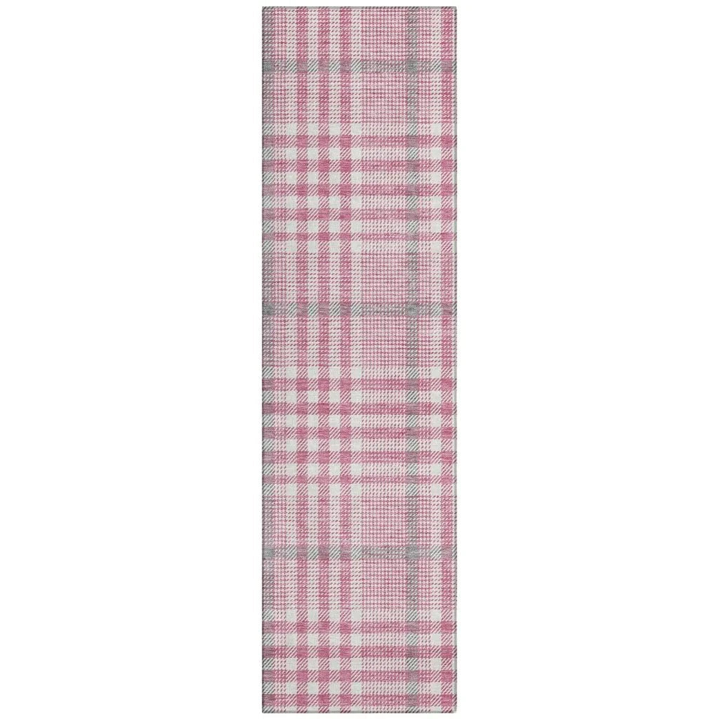 Samira Pink Washable Indoor-Outdoor Rug-Outdoor Rugs-LOOMLAN Rugs-2'3" x 7'6"-LOOMLAN