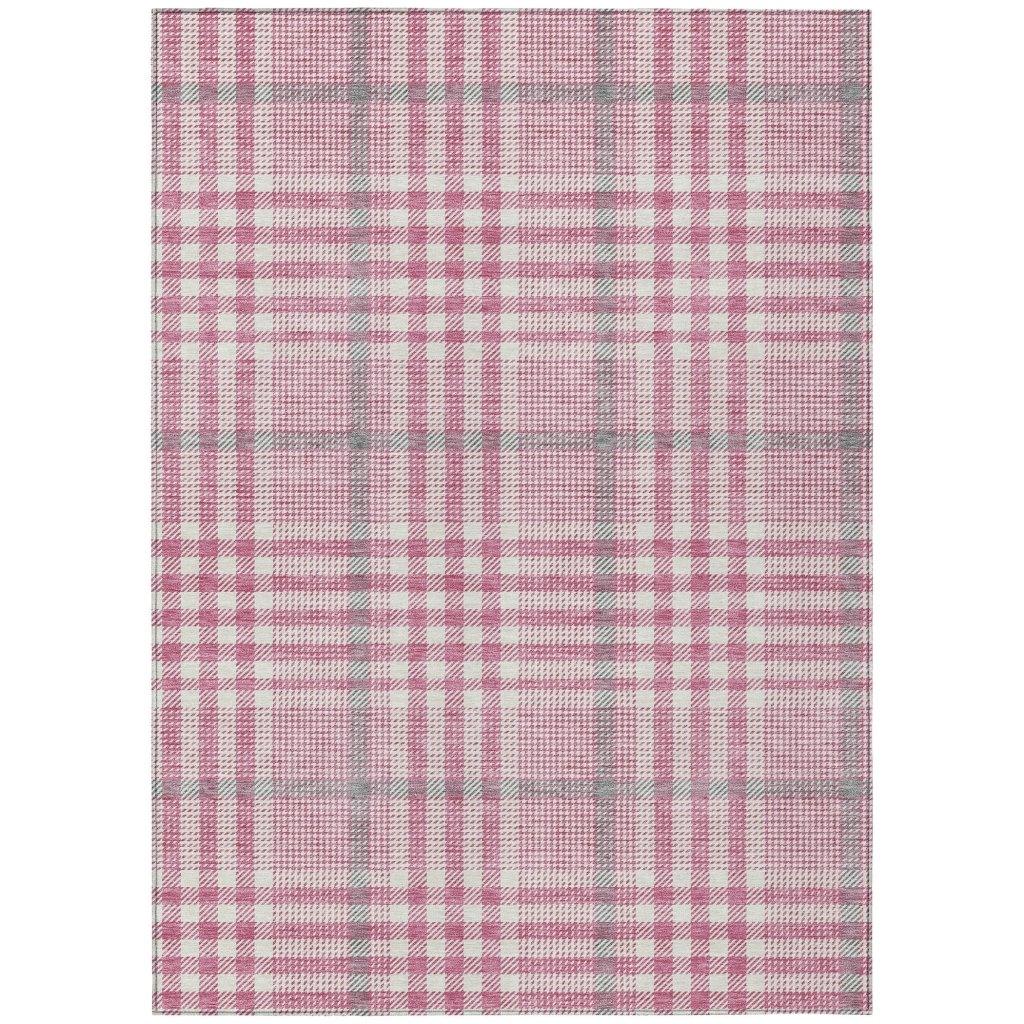 Samira Pink Washable Indoor-Outdoor Rug-Outdoor Rugs-LOOMLAN Rugs-2'6" x 3'10"-LOOMLAN