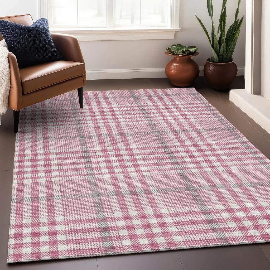 Samira Pink Washable Indoor-Outdoor Rug-Outdoor Rugs-LOOMLAN Rugs-LOOMLAN