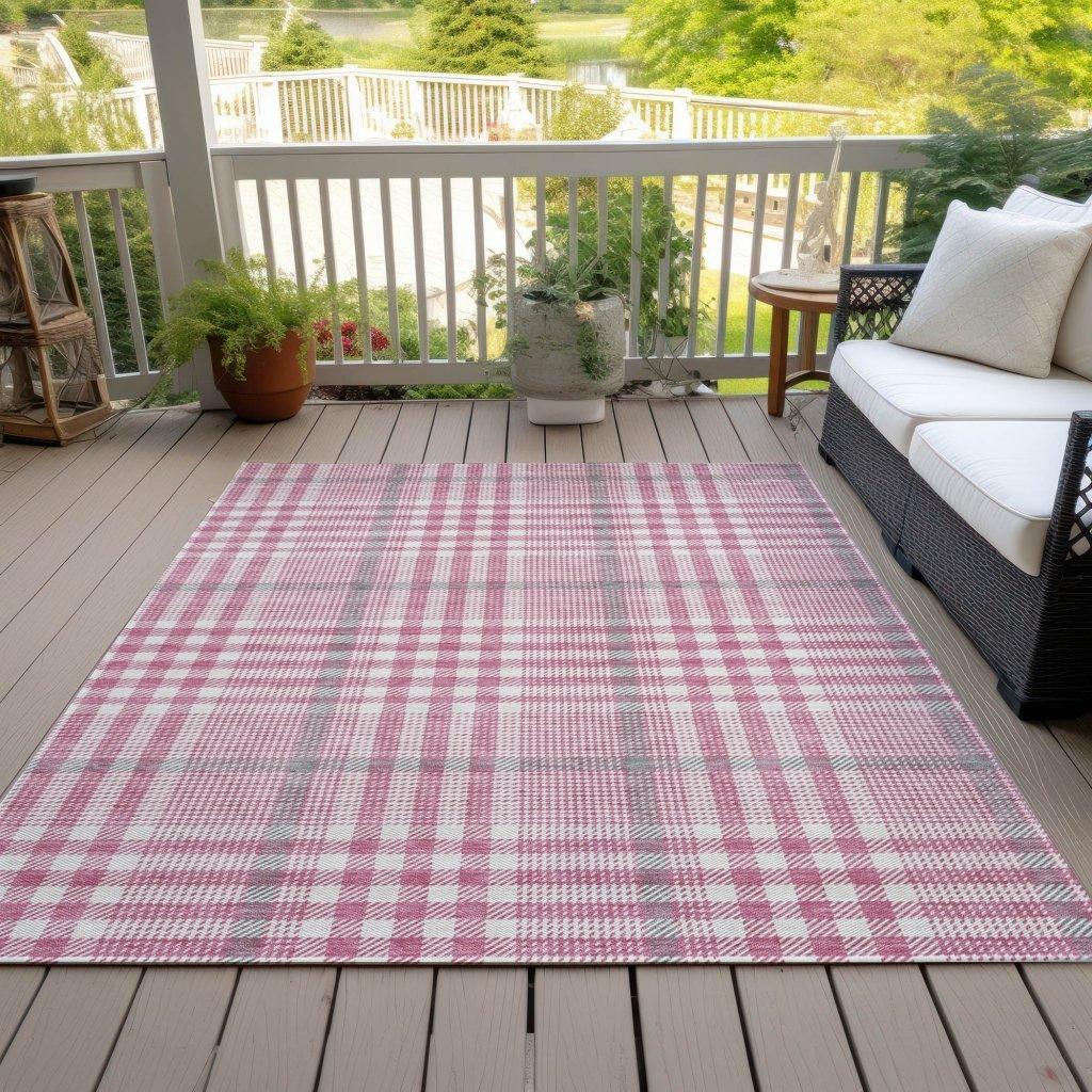 Samira Pink Washable Indoor-Outdoor Rug-Outdoor Rugs-LOOMLAN Rugs-LOOMLAN