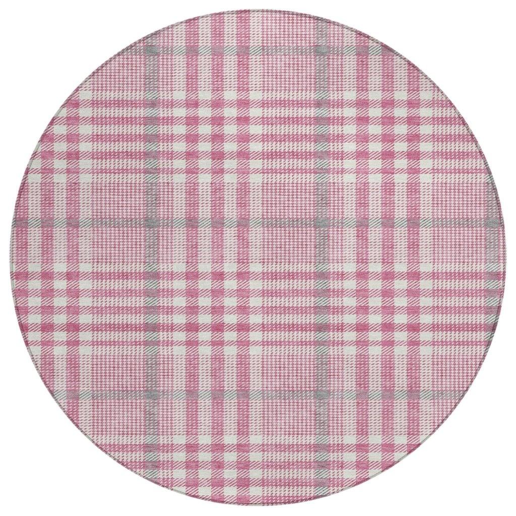 Samira Pink Washable Indoor-Outdoor Rug-Outdoor Rugs-LOOMLAN Rugs-8' x 8'-LOOMLAN