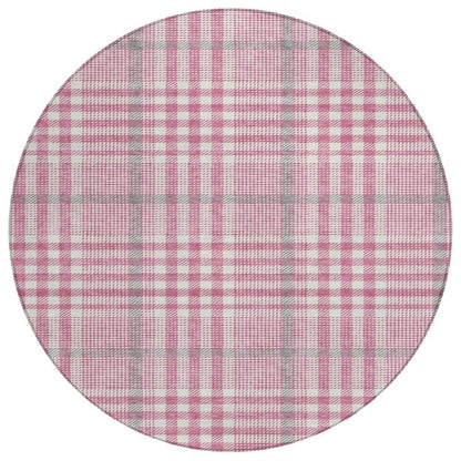 Samira Pink Washable Indoor-Outdoor Rug-Outdoor Rugs-LOOMLAN Rugs-8' x 8'-LOOMLAN