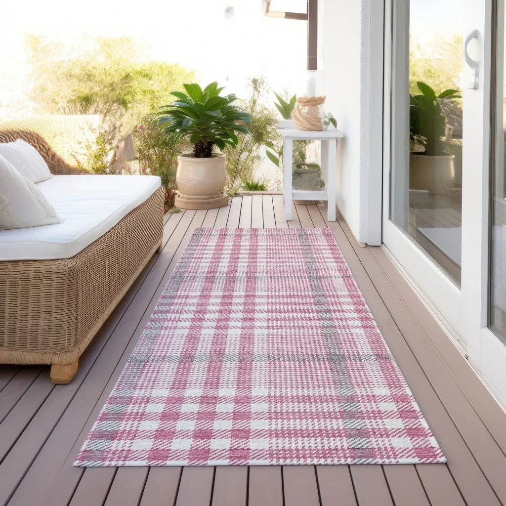 Samira Pink Washable Indoor-Outdoor Rug-Outdoor Rugs-LOOMLAN Rugs-LOOMLAN