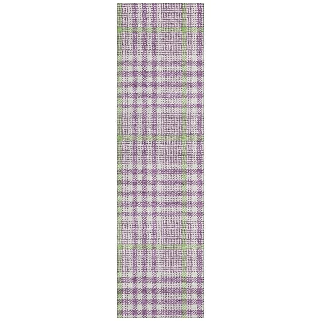Samira Purple Washable Indoor-Outdoor Rug-Outdoor Rugs-LOOMLAN Rugs-2'3" x 7'6"-LOOMLAN