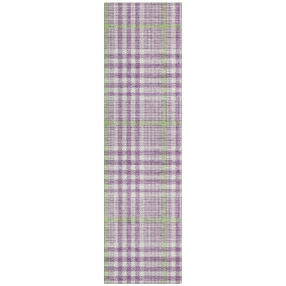 Samira Purple Washable Indoor-Outdoor Rug-Outdoor Rugs-LOOMLAN Rugs-2'3" x 7'6"-LOOMLAN