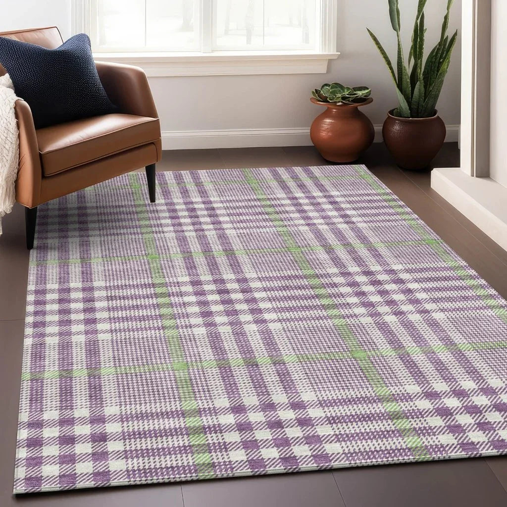 Samira Purple Washable Indoor-Outdoor Rug-Outdoor Rugs-LOOMLAN Rugs-LOOMLAN