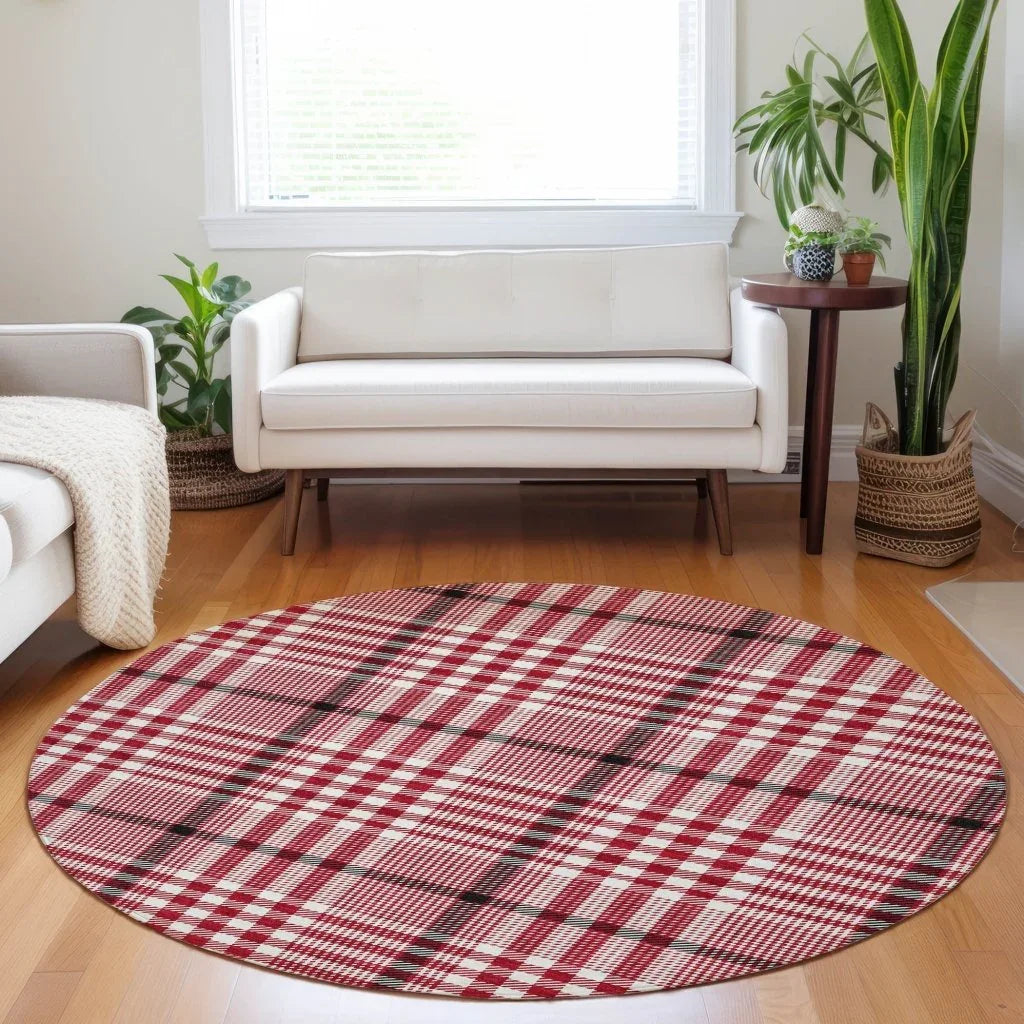 Samira Red Washable Indoor-Outdoor Rug-Outdoor Rugs-LOOMLAN Rugs-LOOMLAN