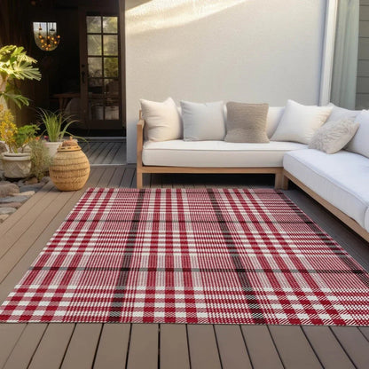 Samira Red Washable Indoor-Outdoor Rug-Outdoor Rugs-LOOMLAN Rugs-LOOMLAN