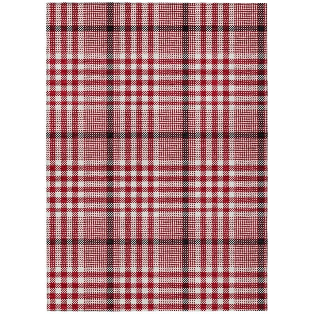 Samira Red Washable Indoor-Outdoor Rug-Outdoor Rugs-LOOMLAN Rugs-2'6" x 3'10"-LOOMLAN
