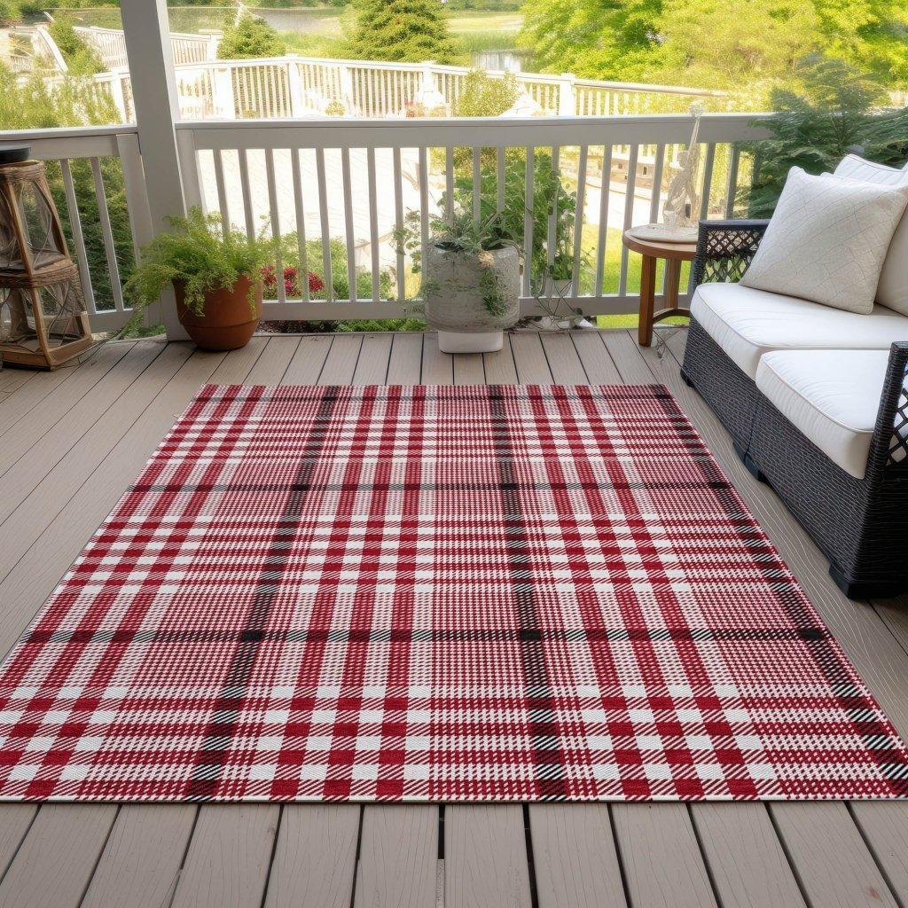 Samira Red Washable Indoor-Outdoor Rug-Outdoor Rugs-LOOMLAN Rugs-LOOMLAN